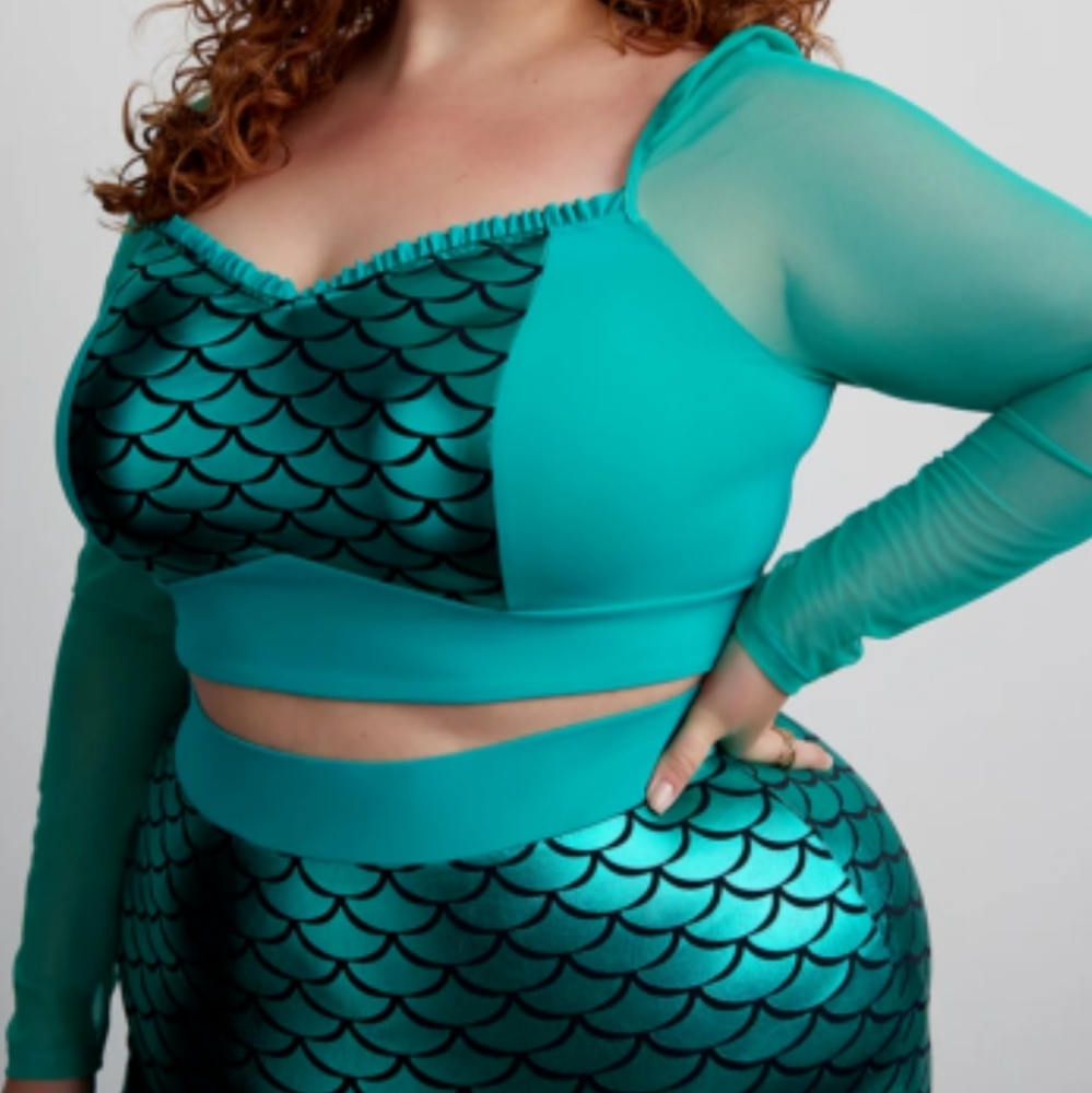Torrid Halloween Costume Mesh Two Piece Mermaid Tulle Dress Skirt 1X 14-16 - Picture 5 of 8